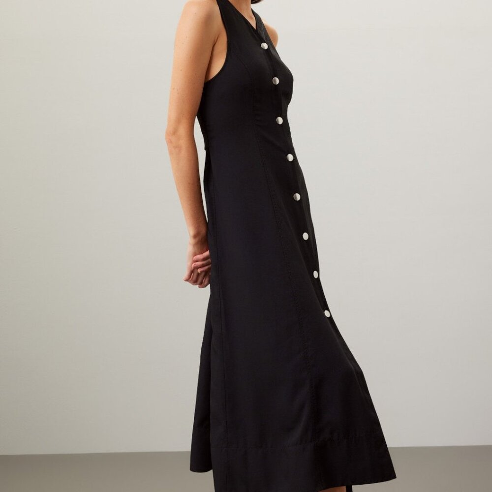 Proenza Rumbled Button Front Midi Dress Size 6